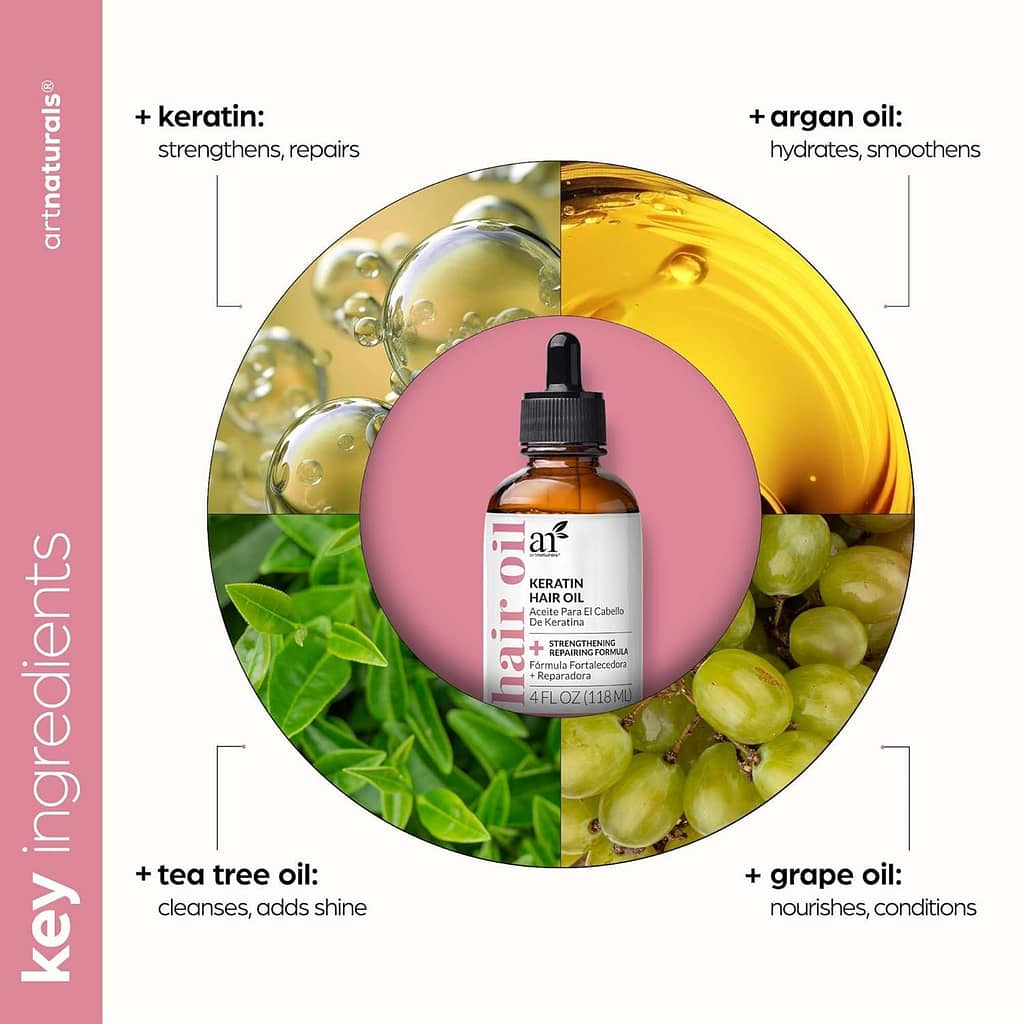 Artnaturals Organic Rosemary Castor Hair Oil  Scalp Strengthening Hair Growth Oil 4.0oz with Coconut Oil and Olive Oil - Nourishing Treatment for Dry, Damaged Hair, Split Ends, and Healthy Growth