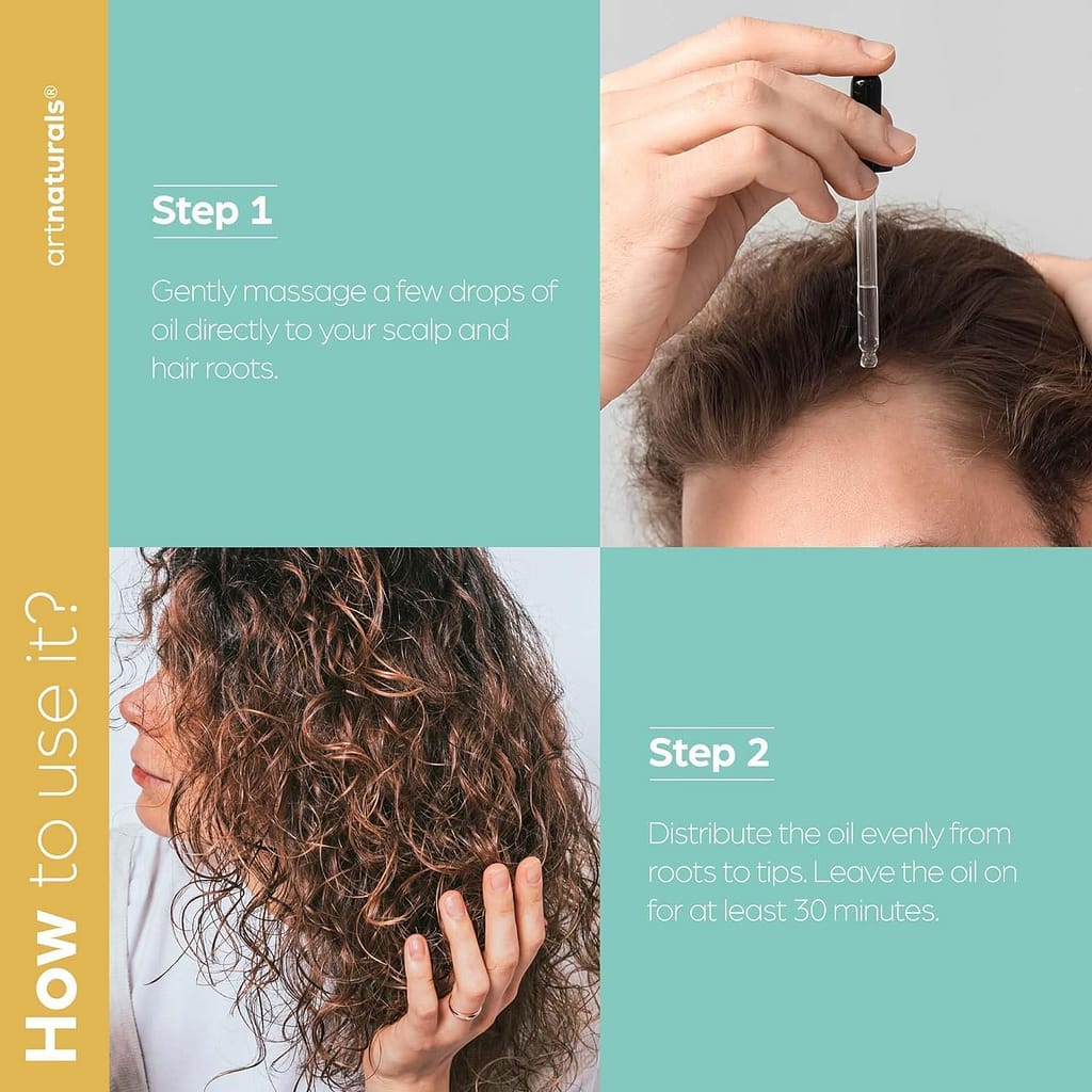 Artnaturals Organic Rosemary Castor Hair Oil  Scalp Strengthening Hair Growth Oil 4.0oz with Coconut Oil and Olive Oil - Nourishing Treatment for Dry, Damaged Hair, Split Ends, and Healthy Growth