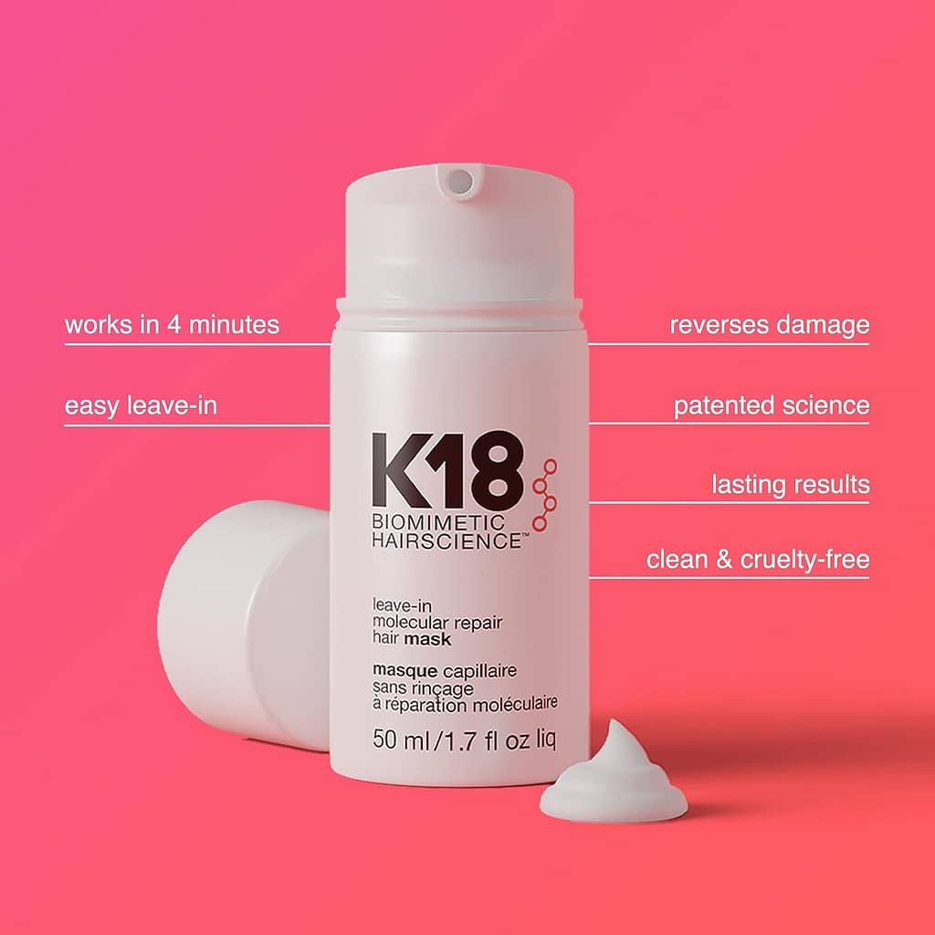 K18 Leave-In Repair Hair Mask Treatment to Repair Dry or Damaged Hair - 4 Minutes to Reverse Hair Damage from Bleach, Color, Chemical Services and Heat