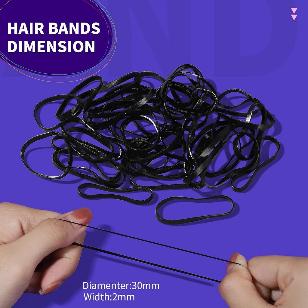 Teenitor Clear Elastic Hair Bands,2000pcs Mini Hair Rubber Bands,Hair Ties, Soft Hair Elastics Ties, 2mm in Width and 30mm in Length