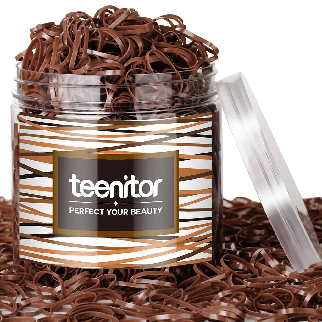 Teenitor Clear Elastic Hair Bands,2000pcs Mini Hair Rubber Bands,Hair Ties, Soft Hair Elastics Ties, 2mm in Width and 30mm in Length