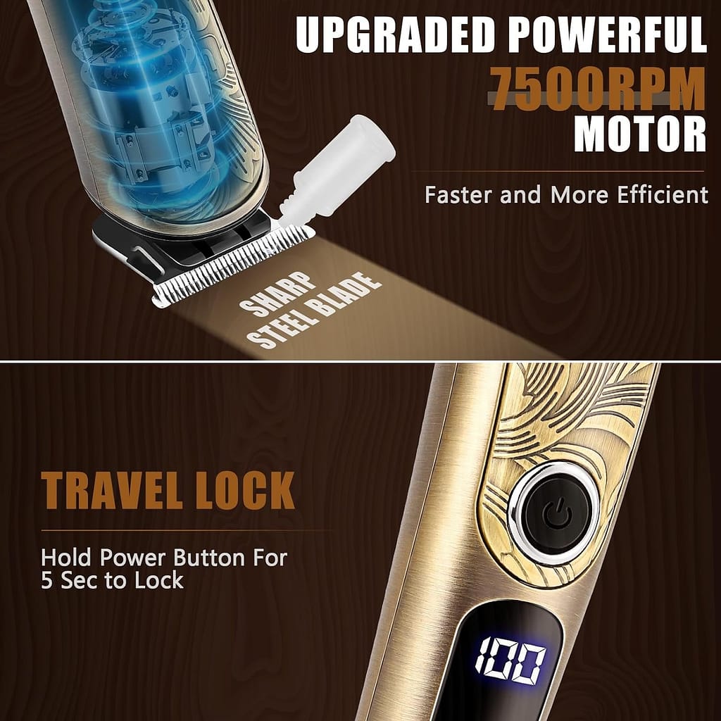 Ufree Beard Trimmer for Men, Waterproof Electric Razor Hair Trimmer, Cordless Hair Clippers Shavers for Men, Mens Grooming Kit for Nose Mustache Body Facial, Gifts for Men Husband Father