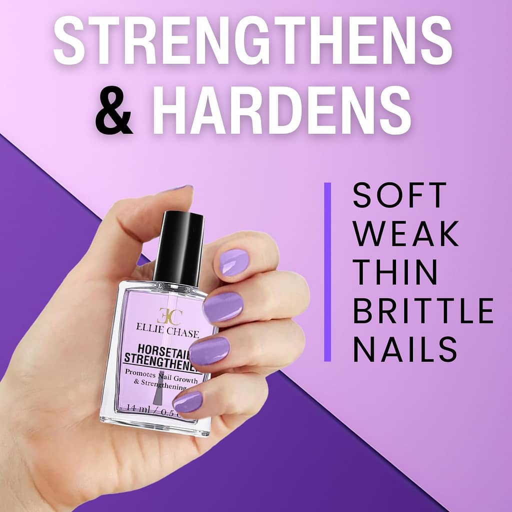 Horsetail Nail Strengthener, Growth, Hardener, Repair Treatment Polish 0.5 OZ/Help Splits, Breaks, Thin, Weak, Chipped, Damaged, Cracked, Peeling Nails/Grow Strong Hard Thicker Nails