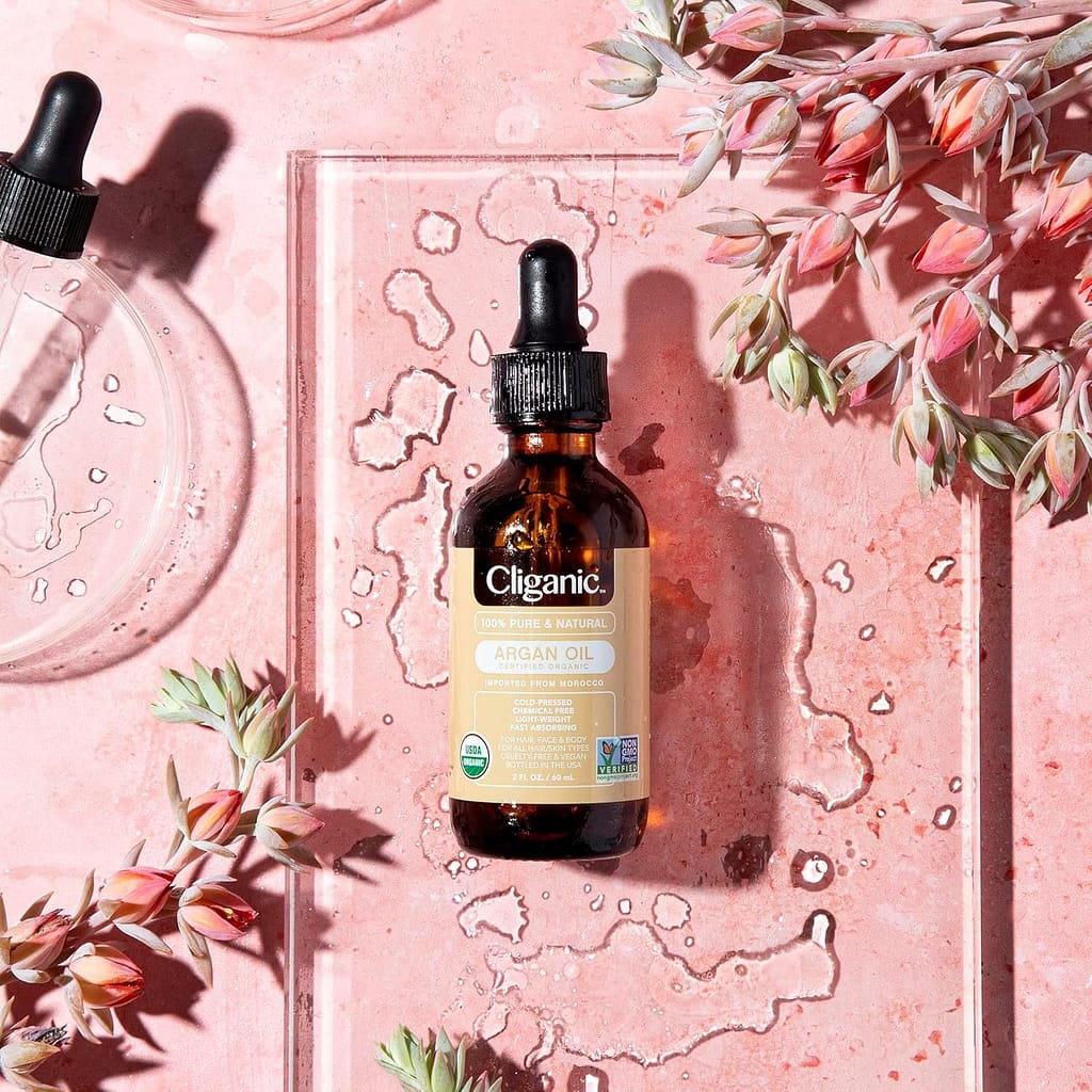 Cliganic Organic Argan Oil, 100% Pure - for Hair, Face  Skin | Cold Pressed Carrier Oil