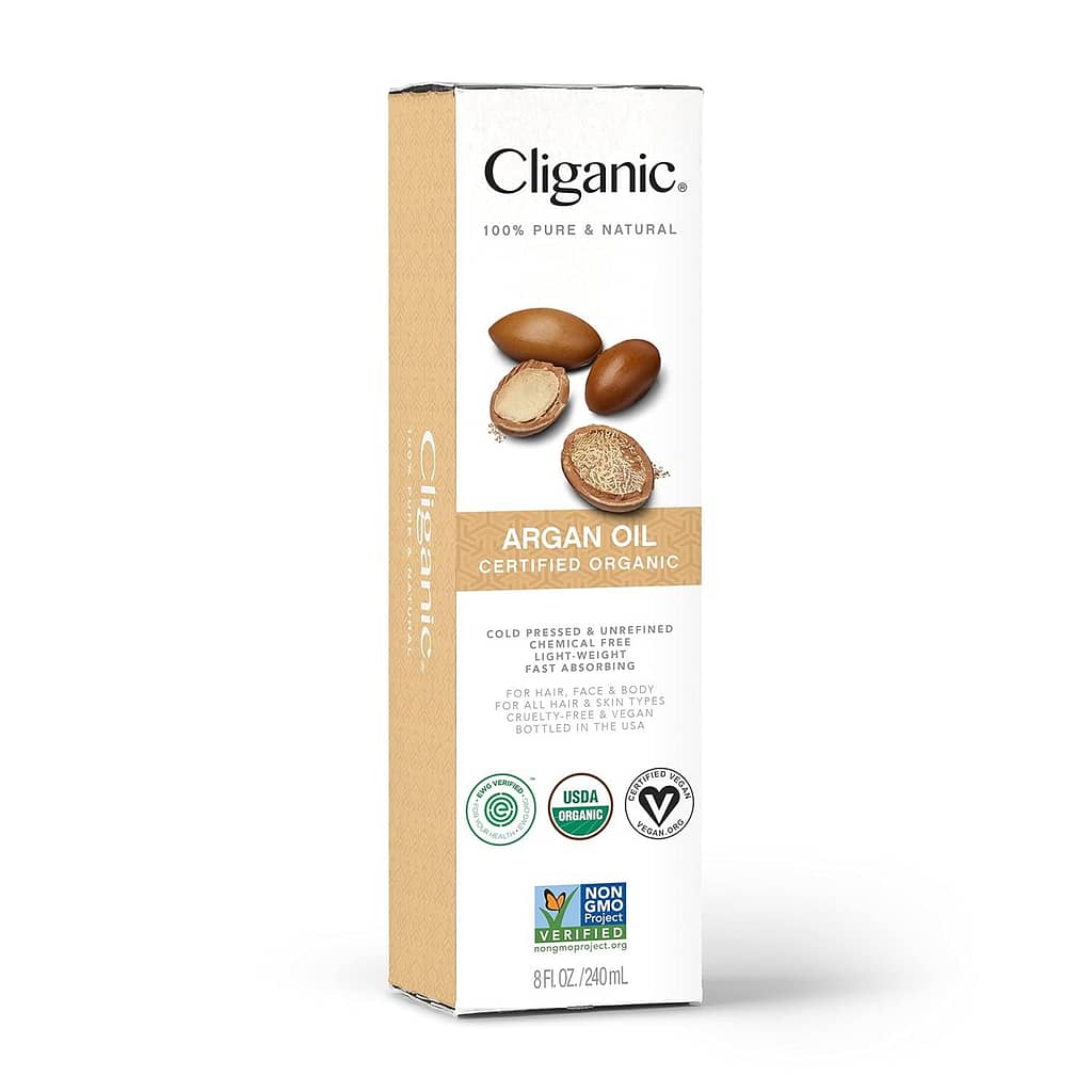 Cliganic Organic Argan Oil, 100% Pure - for Hair, Face  Skin | Cold Pressed Carrier Oil