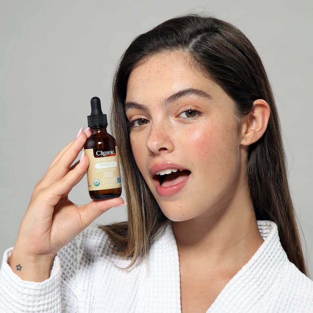 Cliganic Organic Argan Oil, 100% Pure - for Hair, Face  Skin | Cold Pressed Carrier Oil