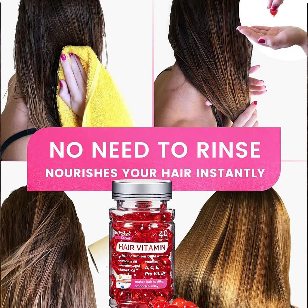 HUSSELL Bali Secret Hair Treatment Serum - no Rinse with Argan Macadamia  Avocado Oils - Vitamins A, E, Pro B5 - Conditioner for Women  Men