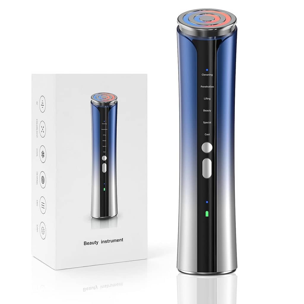 Microcurrent Facial Device, Facial Massager, 6 in 1 Home Use Skin Tightening Machine Light Therapy for Face Eye Neck Lifting