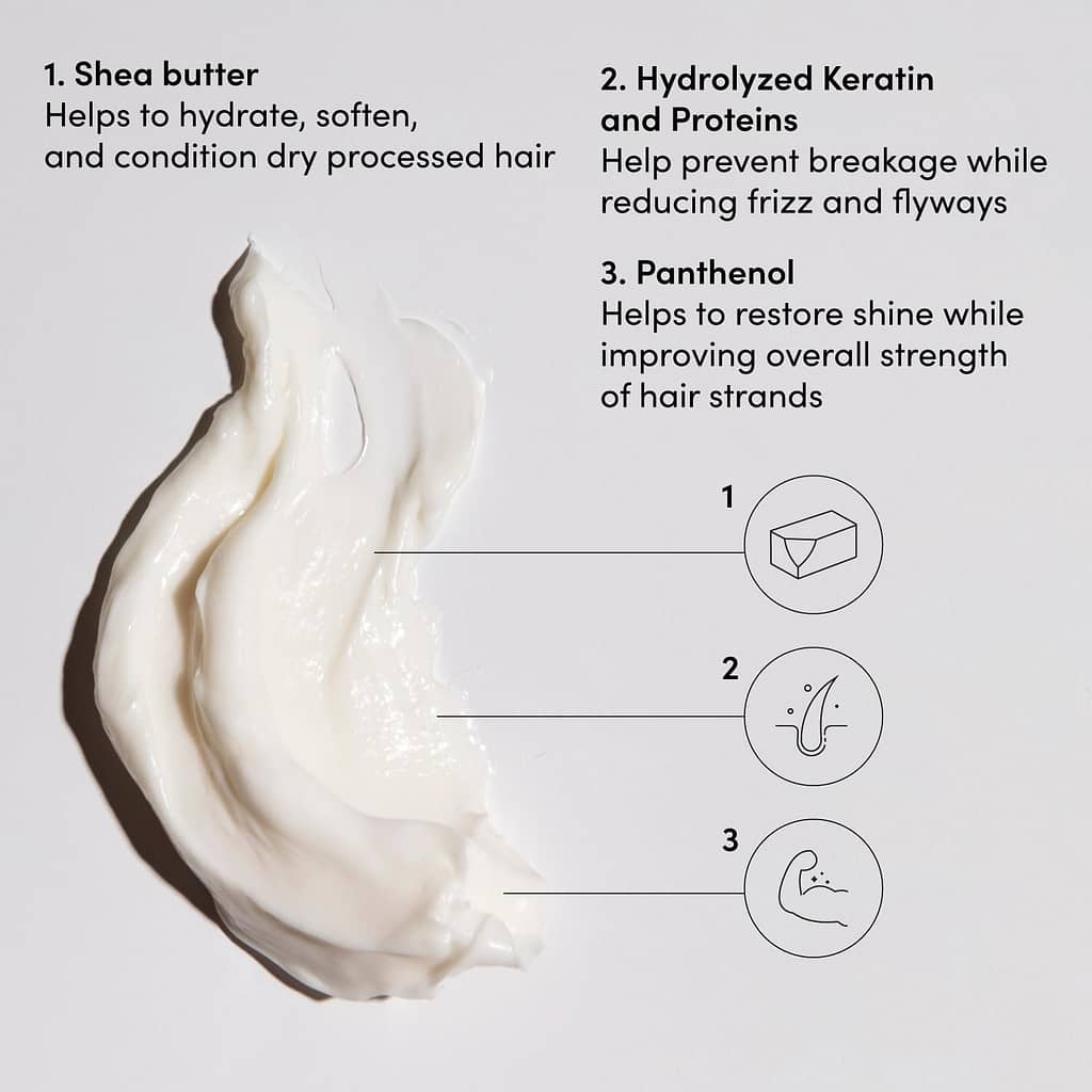 OUAI Fine to Medium Hair Treatment Masque - Hair Mask for Hair Repair, Hydration and Shine - With Shea Butter, Keratin and Panthenol - Paraben, Phthalate and Sulfate Free Hair Care (8 Fl Oz)