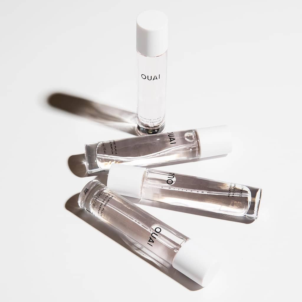 OUAI Melrose Place Eau de Parfum Travel Size - Elegant Womens Perfume for Everyday Wear - Fresh Floral Scent has Notes of Champagne, Bergamot  Rose with Delicate Hints of Cedarwood  Lychee (.34 Oz)