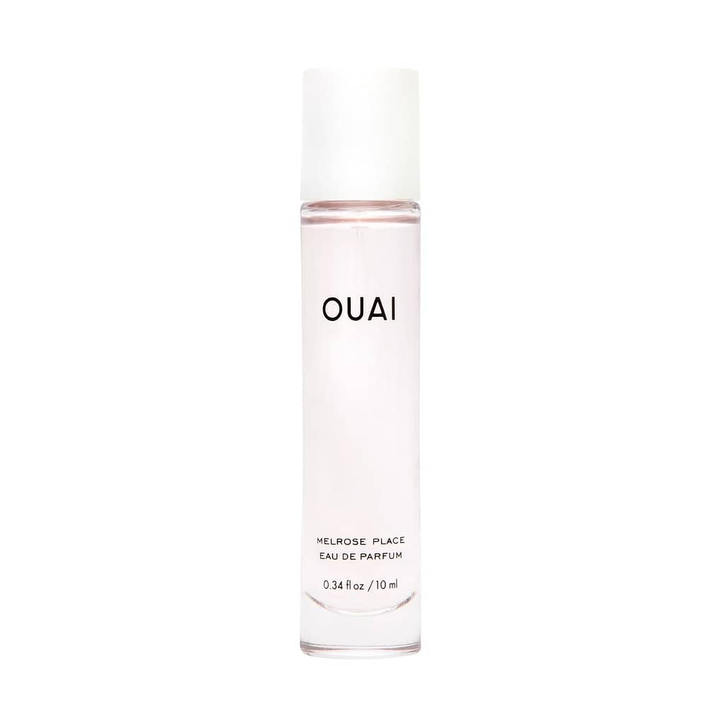 OUAI Melrose Place Eau de Parfum Travel Size - Elegant Womens Perfume for Everyday Wear - Fresh Floral Scent has Notes of Champagne, Bergamot  Rose with Delicate Hints of Cedarwood  Lychee (.34 Oz)
