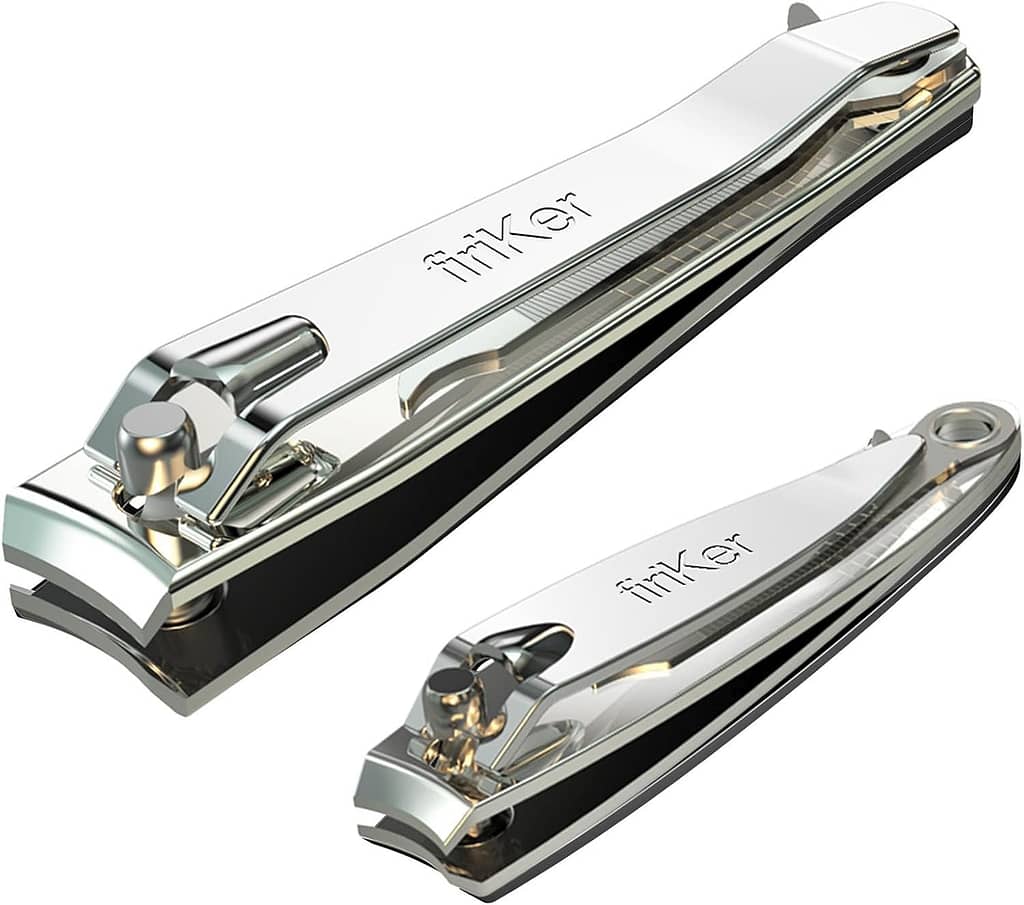 Nail Clipper Set,Premium Stainless Steel Fingernail and Toenail Clipper Cutters with Nail File, Sharp Effortless Nail Clippers Set for Men  Women(Silver)