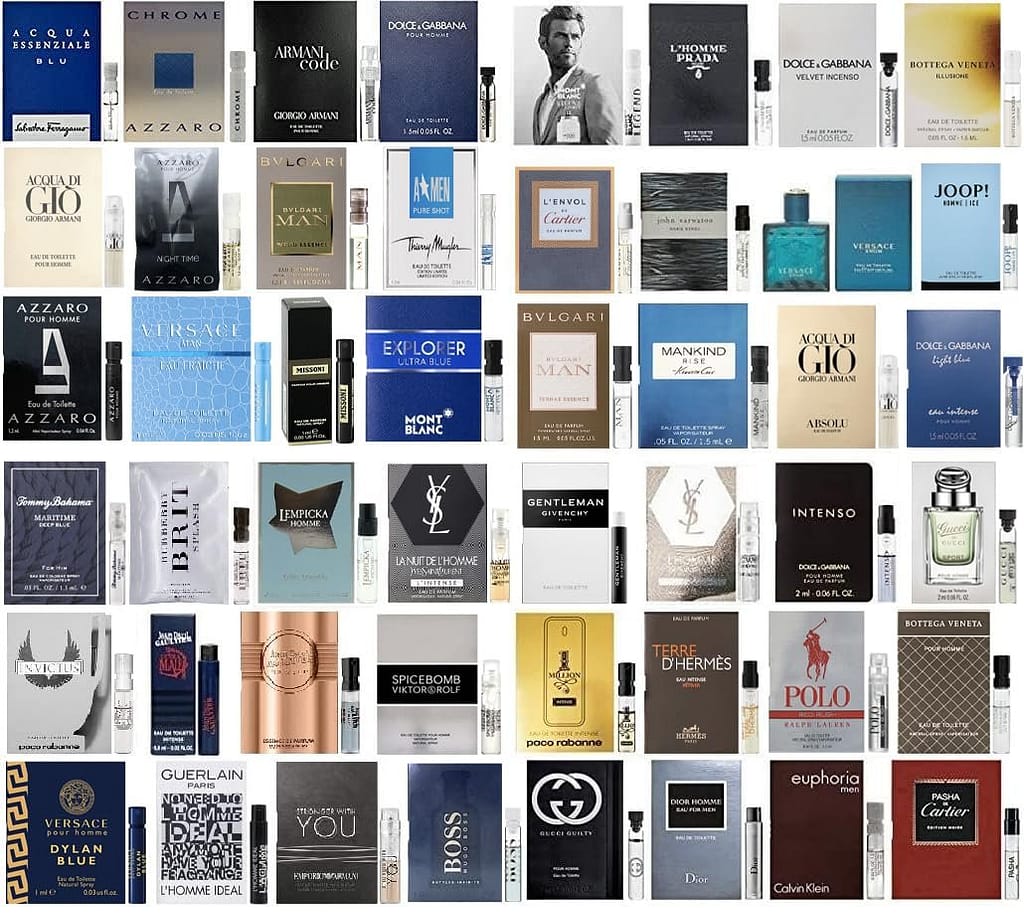 Mens Cologne Top Designer Sample Vial Set x 10 Best Rated Cologne Most Popular