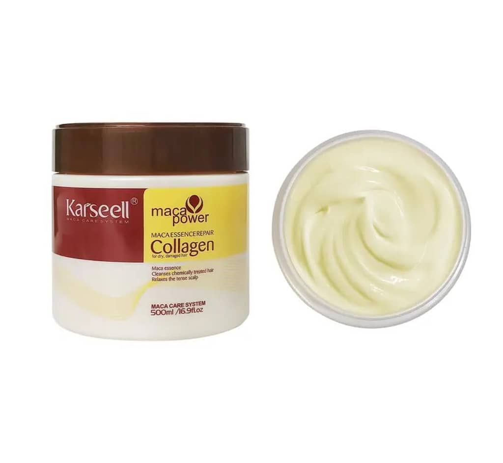 Karseell Collagen Hair Treatment Deep Repair Conditioning Argan Oil Collagen Hair Mask Essence for Dry Damaged Hair All Hair Types 16.90 oz 500ml