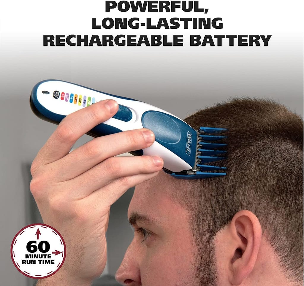 Wahl Color Pro Cordless Rechargeable Hair Clipper  Trimmer – Easy Color-Coded Guide Combs - for Men, Women,  Children – Model 9649P