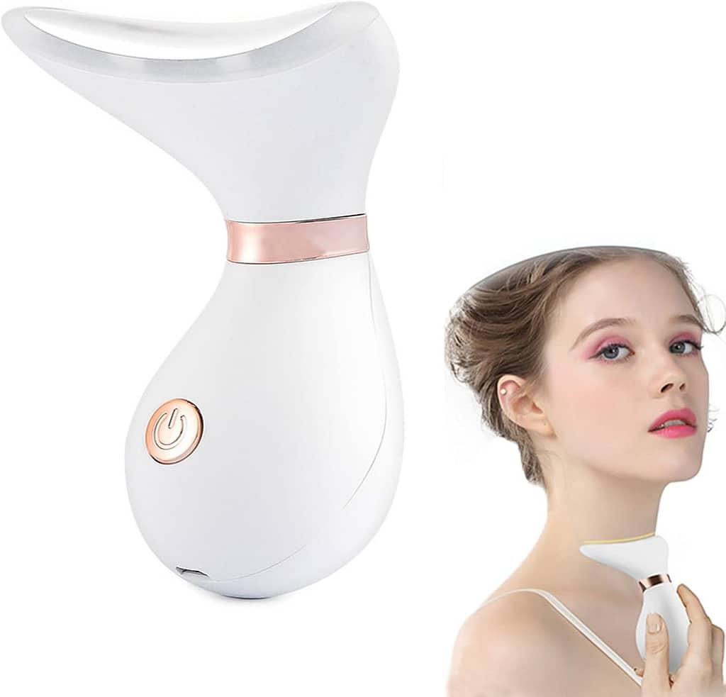 Neck Face Massage Machine, Neck Massager Face Lifting Tool, 3 Modes Skin Care Tools for Women and man (white)