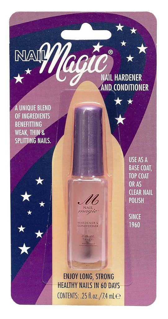 Nail Magic Nail Hardener  Conditioner 0.25 Fl Oz, Liquid, Pale pink in bottle goes on Clear