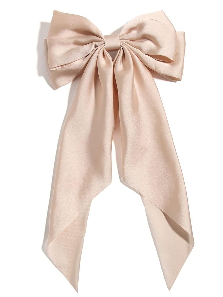LFOUVRE Tassel Hair Bow Clips for Women - 6pcs Ribbon Barrettes With Metal Claw Clips and Bowknots - Hair Accessories for Girls and Teens