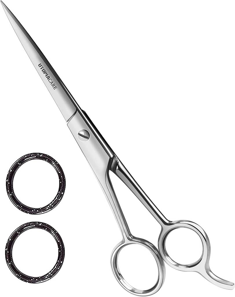 Utopia Care Hair Cutting and Hairdressing Scissors 6.5 Inch, Premium Stainless Steel shears with smooth Razor  Sharp Edge Blades, for Salons, Men  Women, Kids, Adults,  Pets - Silver.