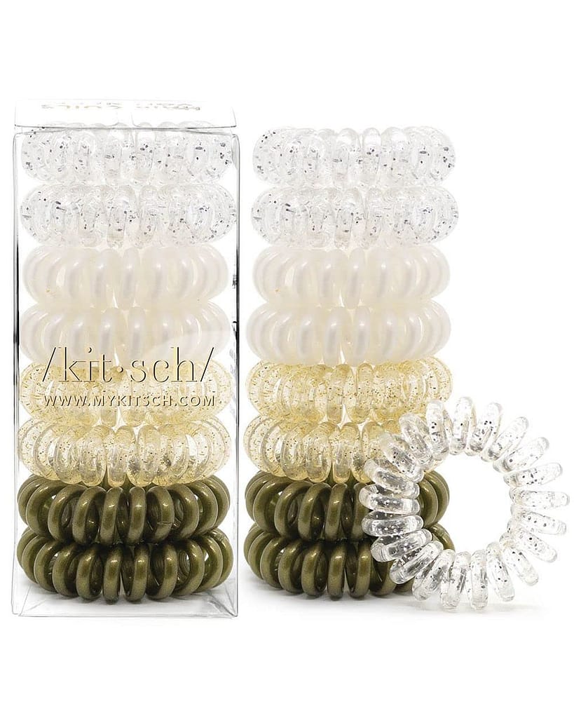 Kitsch Spiral Hair Ties for Women - Coil Hair Ties for Thick Hair | No Crease Hair Tie | Spiral Hair Ties No Damage | Hair Coils  Phone Cord Hair Ties for Thin Hair, Hair Ties Spiral, 8pcs (Brunette)