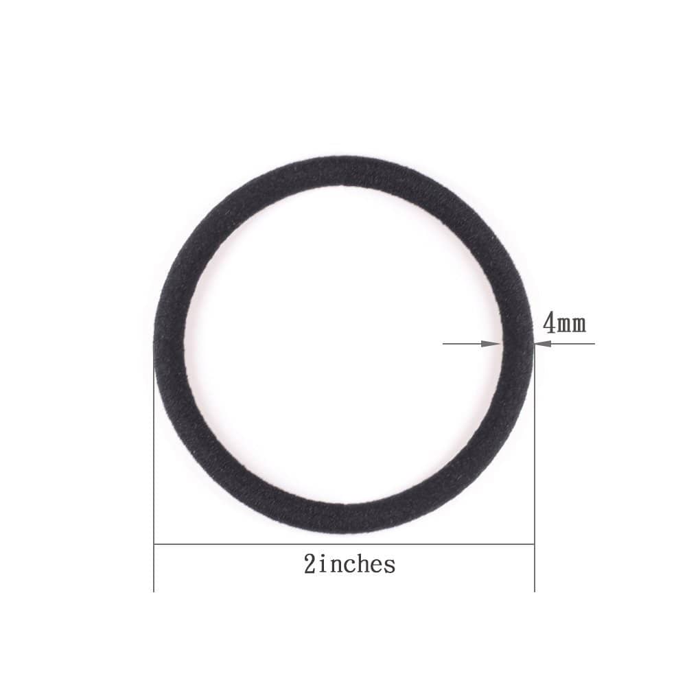 120 Pieces Black Hair Ties for Thick and Curly Hair Ponytail Holders Hair Elastic Band for Women or Men(4mm)